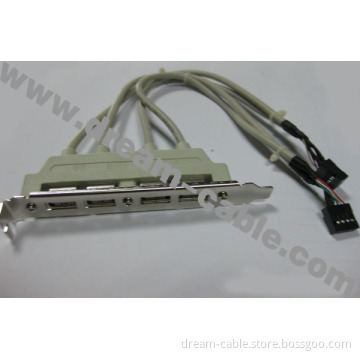 USB2.0 4 Port Baffle Cable for Motherboard/Internal USB 2.0 4 Port Extension Cable
